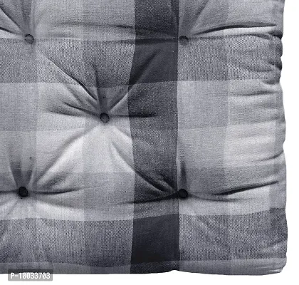 Oasis Home Collection Cotton Shell Filled with Natural Cotton YD Floor Cushion - L Grey Check-thumb2