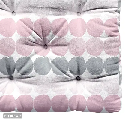 Oasis Home Collection Cotton Shell with Cotton Filled Printed Chair Cushion (Pink Coin , 40 X 40 cm)-thumb2