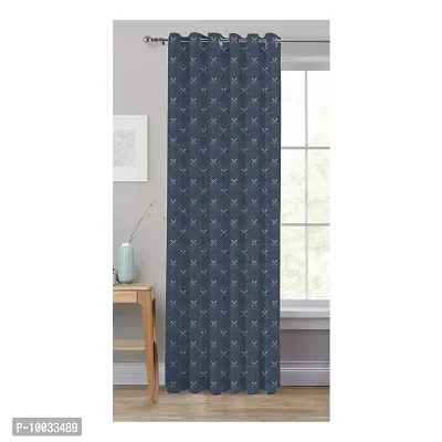 Oasis Home Collection 100% Cotton Printed Window 5 Feet Eyelet Curtain - Denim Paddle (Pack of 1)