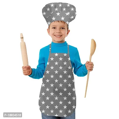 Oasis Home Collection Cotton Printed Unisex Kids Apron & Chef Cap - Pack of 1 (Combo 8)-thumb2