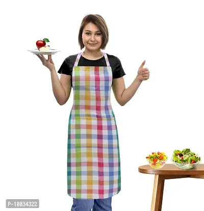 Oasis 100% Cotton Woven Big Checkerd Kitchen Aprons(Pack of 1)(Size:80*65 CM)