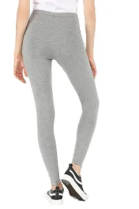 Oasis Home Collection Ultra Soft Stretchable Solid Color Cotton Ankle Fit Leggings Grey-thumb1