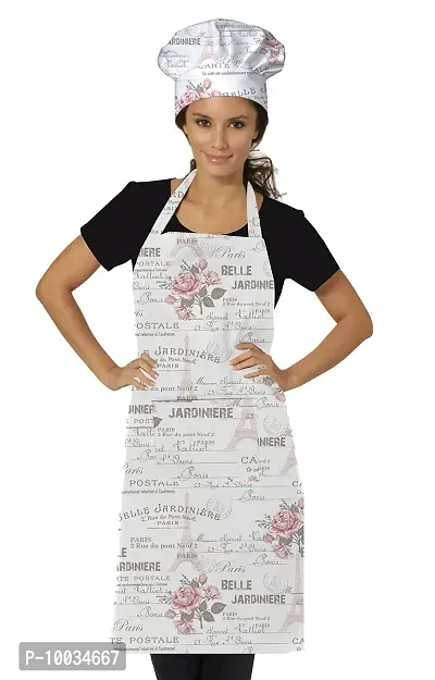 Oasis Home Collection cotton Printed Kitchen Apron with Chef Cap