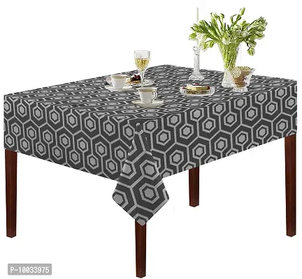 Oasis Home Collection Cotton YD Jacquard Table Cloth - Black Geo- 4 Seater (Pack of 1)