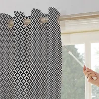 Oasis Home Cotton Printed 7 Ft Eyelet Door Curtain - Print Black Diamond (Pack of 1)-thumb1