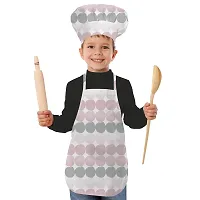 Oasis Home Collection Cotton Printed Unisex Kids Apron & Chef Cap - Pack of 1 (Combo 6)-thumb1