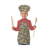 Trendy Printed Unisex Kids Apron And Chef Cap - Pack of  1-thumb1