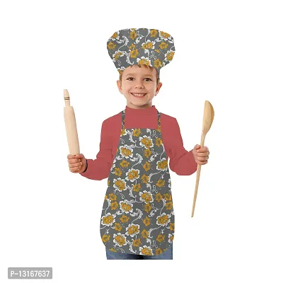 Trendy Printed Unisex Kids Apron And Chef Cap - Pack of  1-thumb2