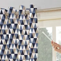 Oasis Home Cotton Printed 7 Ft Eyelet Door Curtain - Multi Triangle (Pack of 1)-thumb1