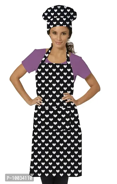 Oasis Home Collection cotton Printed Kitchen Apron with Chef Cap