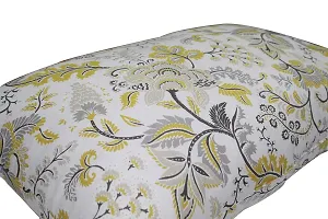 Oasis Home Collection 100 % Cotton Elegant Printed Bed Pillows Filled Polyester- Yellow Print Flower - Pack of 2-thumb1