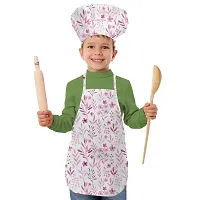 Oasis Home Collection Cotton Printed Unisex Kids Apron & Chef Cap -(1 Apron & 1 Chef Cap)-thumb1