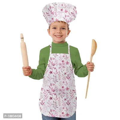 Oasis Home Collection Cotton Printed Unisex Kids Apron & Chef Cap -(1 Apron & 1 Chef Cap)-thumb2