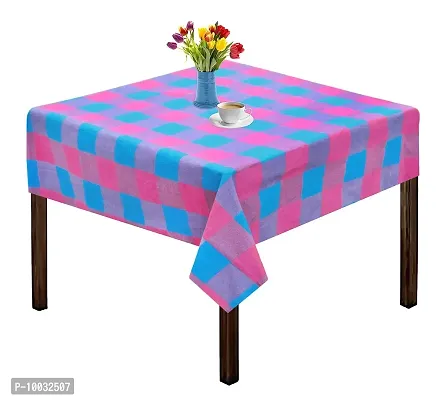 Oasis Home Collection Cotton Yarn Dyed Table Cloth - Blue & Pink - 2 Seater ( Pack of - 1 )