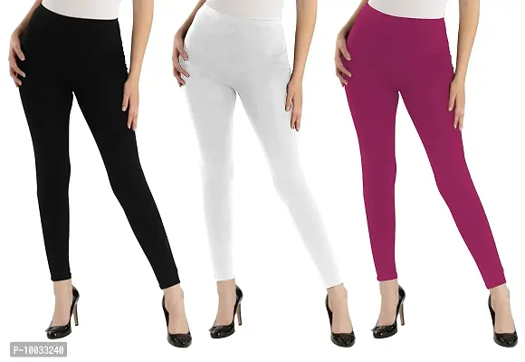 Oasis Home Collection Ultra Soft Stretchable Solid Color Cotton Ankle Fit Leggings