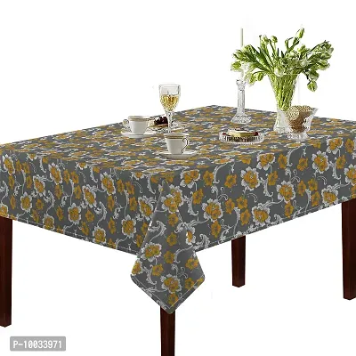 Oasis Home Collection Cotton Print Table Cloth - Grey Hibiscus - 4 Seater (Pack of 1)