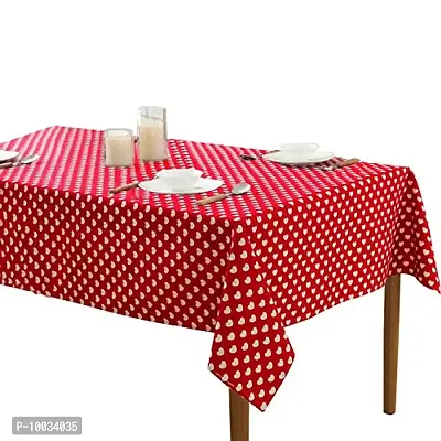 Oasis Home Collection Cotton Print Table Cloth - Red Heart -6 Seater(Pack of 1)