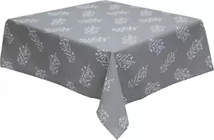 Oasis Printed 6 Seater Table Cover (Grey, Cotton)-thumb1