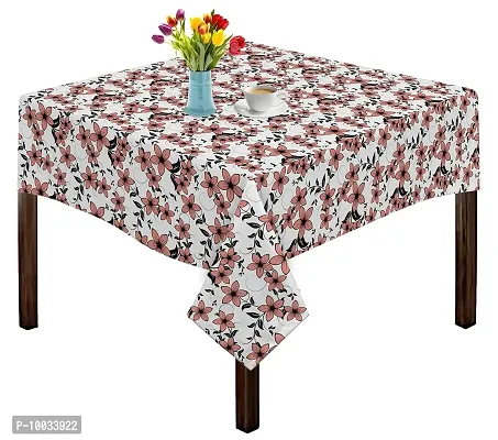 Oasis Home Collection Cotton Print Table Cloth - Peach Flower - 2 Seater ( Pack of 1)-thumb0