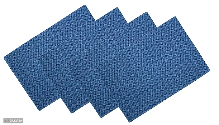 Oasis Home Collection Cotton Fused Mat - Blue - 4 Pcs Pack