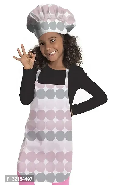 Stylish Cotton Printed Unisex Kids Apron with Chef Cap-thumb0