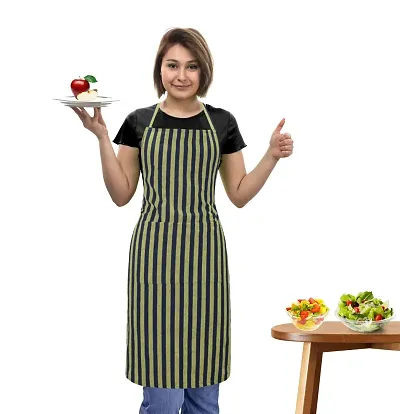 Oasis 100% Cotton Woven Striped Kitchen Aprons(Pack of 1)(Size:80 * 65 cm)