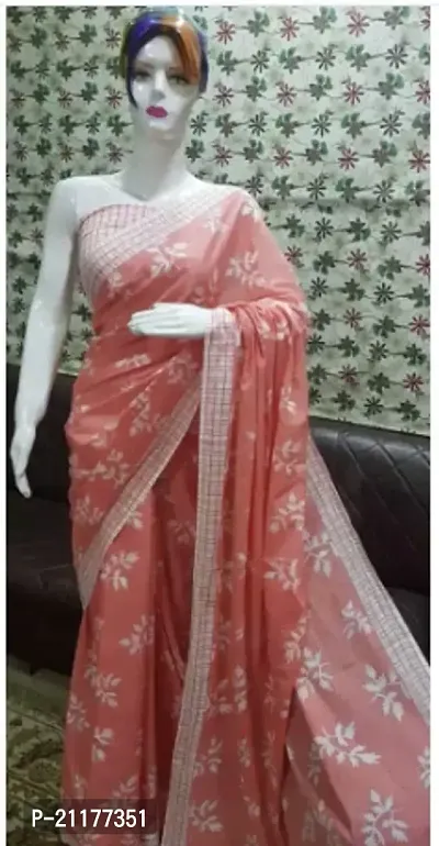 Fancy Cotton Saree Without Blouse Piece for Women-thumb0