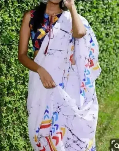 Beautiful Cotton Saree With Printed Blouse Piece