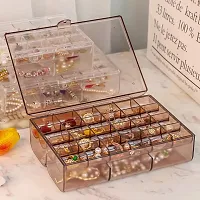 GALENO 2 layer Acrylic Jewelry Storage Box Dustproof Earring Box Doll Container Stationery Storage Box Portable Nail Art Storage Case-thumb2