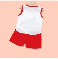 Cotton Blend Sleeveless  Summer Special T-shirt  Half Pant Sando For Boys  Girls-thumb1