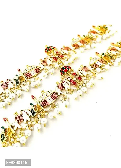 Stylish Fancy Brass Pearl Jewellery Set For Women