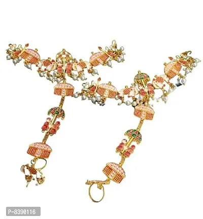 Stylish Fancy Brass Pearl Jewellery Set For Women