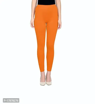 Fabulous Orange Lycra Solid Leggings For Women-thumb0