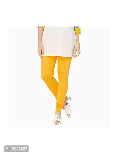 Fabulous Yellow Lycra Solid Leggings For Women
