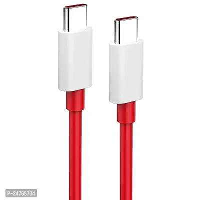 GO SHOPS 65W OnePlus Dash Warp Charge Cable, 6.5A Type-C to USB C PD Data Sync Fast Charging Cable Compatible with One Plus 8T/ 9/ 9R/ 9 pro/ 9RT/ 10R/ Nord  for All Type C Devices ? Red, 1 Meter