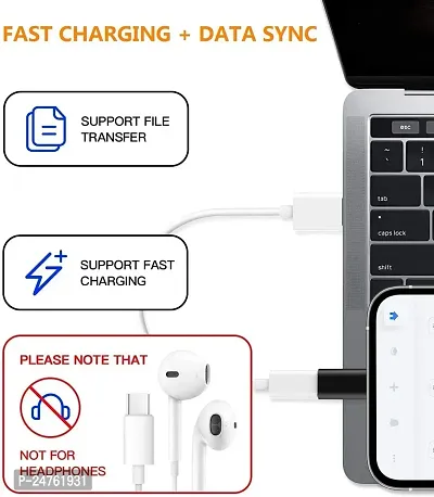 CRAYOTALK Trendy 30W USB-C Female to Lightning Cable Adapter, Type-C to 8 Pin Male PD Fast Charging Converter Cord Data Sync Connector for iPhone 13 12 11 Airpods iOS Device, Carplay, Dark Black-thumb5