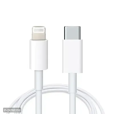 GO SHOPS Lightning Original 20W Fast Charging Cable For Iphone Charger Compatible For Apple Iphone 11, 12, 13, 14 Series (20W Only Cable) White
