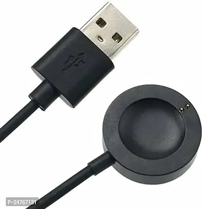 GO SHOPS t55 charger cable, t500 cable USB, t55 cable USB, T55/T500 charging cable magnetic 2 pin, T500 watch charger, watch charger smart watch (Charge only) (Black T-55 t500)-thumb2
