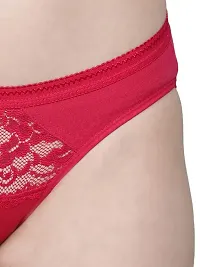 YASHIKA Fashion Women'scotton Net Bra and Panty with Non-Wired Regular for Women (36, Red)-thumb1