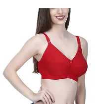 Yatika Fashion Womens Non Padded Non Wired Solid Full Coverage Bra (40, RED)-thumb1