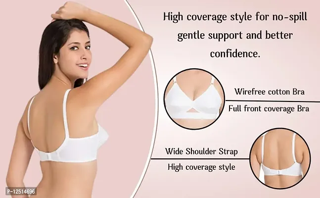 Women's Padded Non Wired Full Coverage Bra with No Spillage