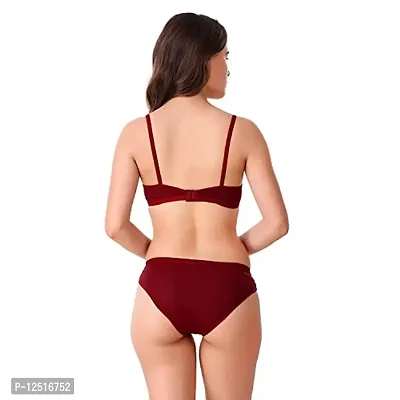 YASHIKA Fashion Women's Net Bra and Panty Set Combo Pack of 1 (Maroon) Size (34) JKMLS09-thumb2