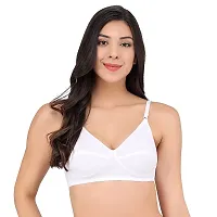 Yatika Fashion Women Cotton Non Padded Non-Wired Regular Bra (30, White and Skin) (Set of 3)-thumb2