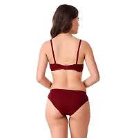 Yatika Fashion Womens Cotten Net Bra and Penty Non Padded Non Wired Full Cup Cotten Bra for Women Daily Use (36, Maroon)-thumb1