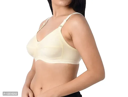 YATIKA Fashion Non-Padded Non-Wired Full Cup Cotton Bra for Women Daily use (30, Skin1 and White 2)-thumb5