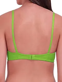 Yatika Fashion Non-Padded Non-Wired Full Cup Cotton Bra for Women Daily Use Color (36, Green)-thumb2