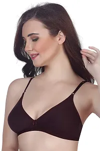 Yatika Fashion Non-Padded Non-Wired Full Cup Cotton Bra for Women Daily Use Color (30, Brown)-thumb2