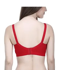 Yatika Fashion Non-Padded Non-Wired Full Cup Cotton Bra for Women Daily Use Color (34, Red)-thumb2