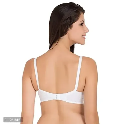 Yatika Fashion Non-Padded Non-Wired Full Cup Cotton Bra for Women Daily Use Color (38, White)-thumb2