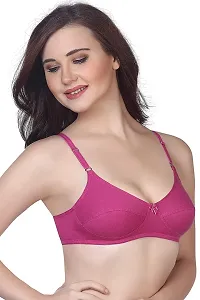 Yatika Fashion Non-Padded Non-Wired Full Cup Cotton Bra for Women Daily Use Color (38, Wine)-thumb1